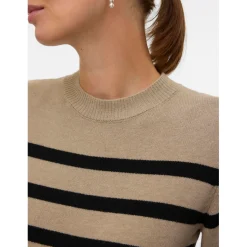 Truien & Vesten*Mamalicious zwangerschapstrui lange mouwen strepen beige Sandbrown