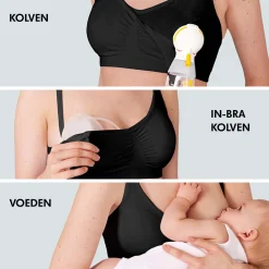 Borstkolf Accessoires|Voedingsbh*Medela 3-in-1 Borstvoedings- en kolfbeha - Zwart - maat M