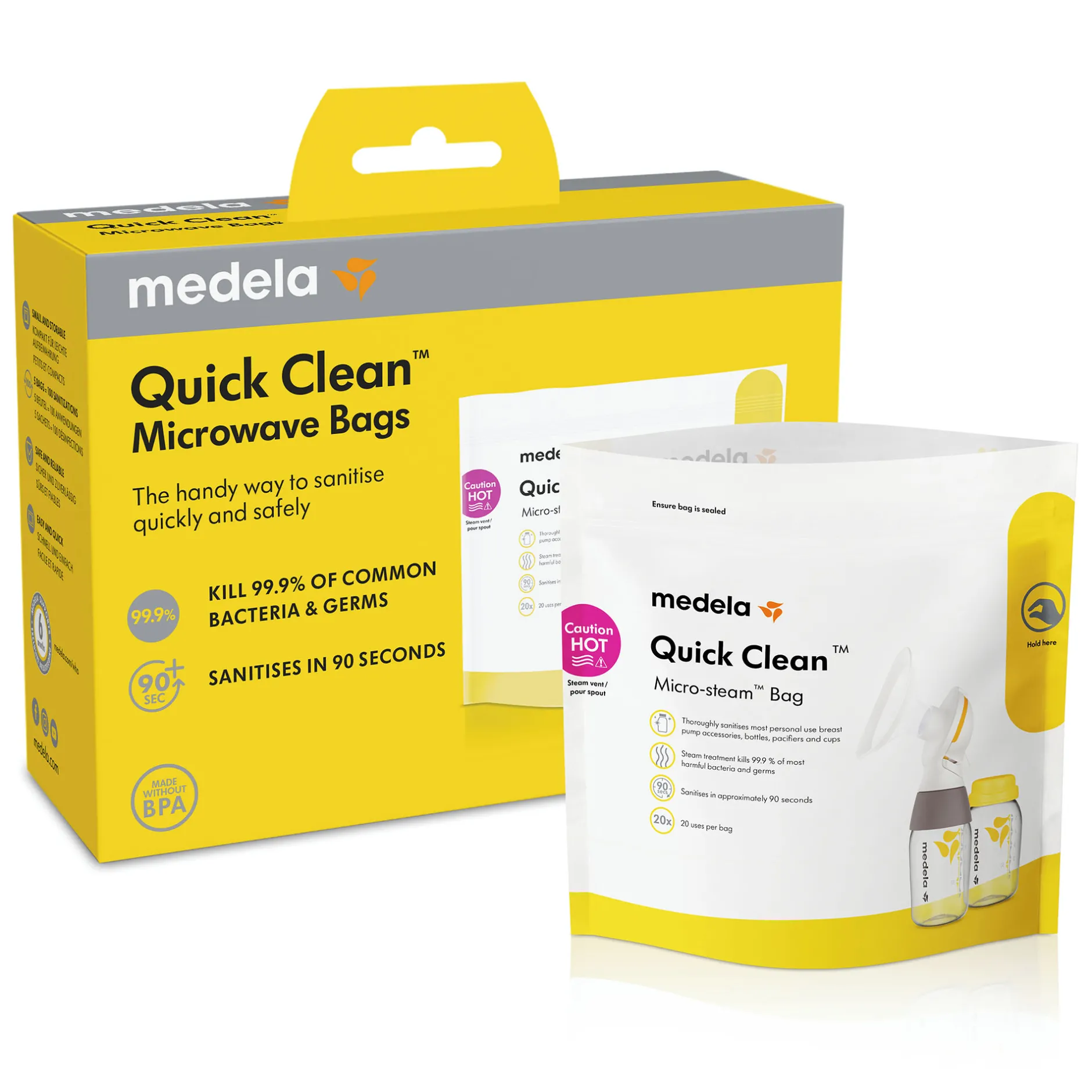 Borstkolf Accessoires*Medela QuickClean magnetronzakken