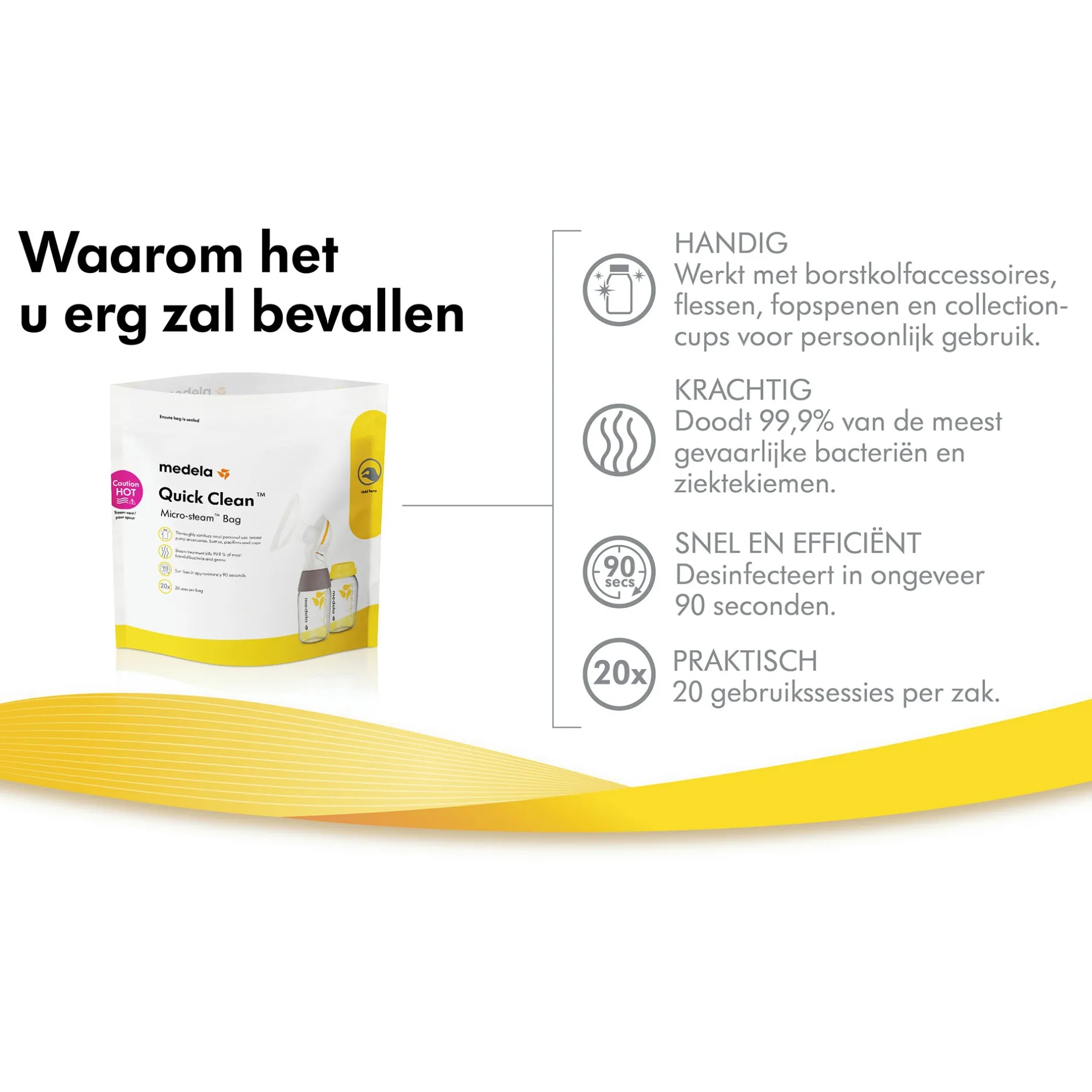 Borstkolf Accessoires*Medela QuickClean magnetronzakken