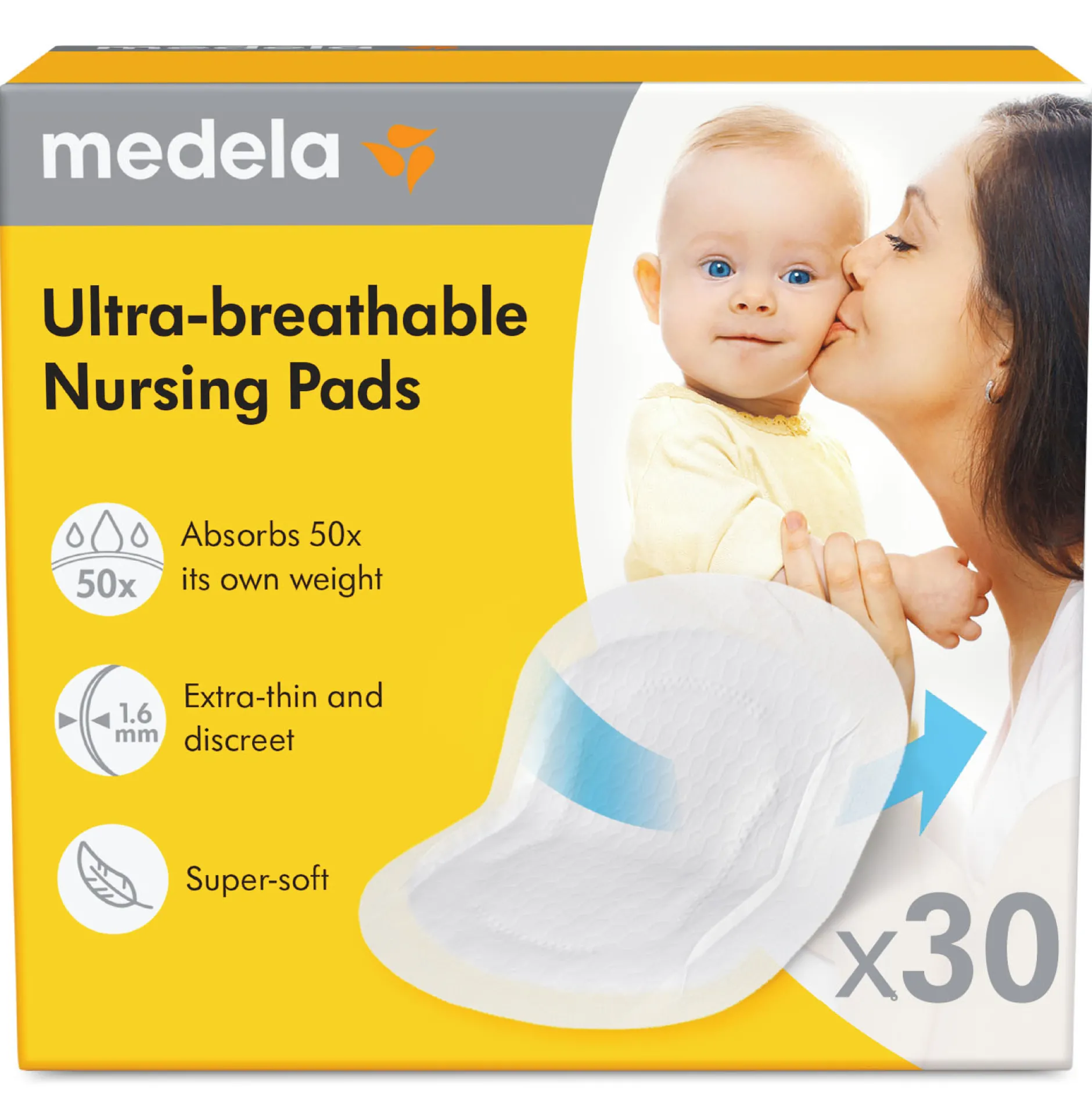 Zoogcompressen|Borstverzorging*Medela Ultra-breathable Zoogkompressen doos 30 stuks