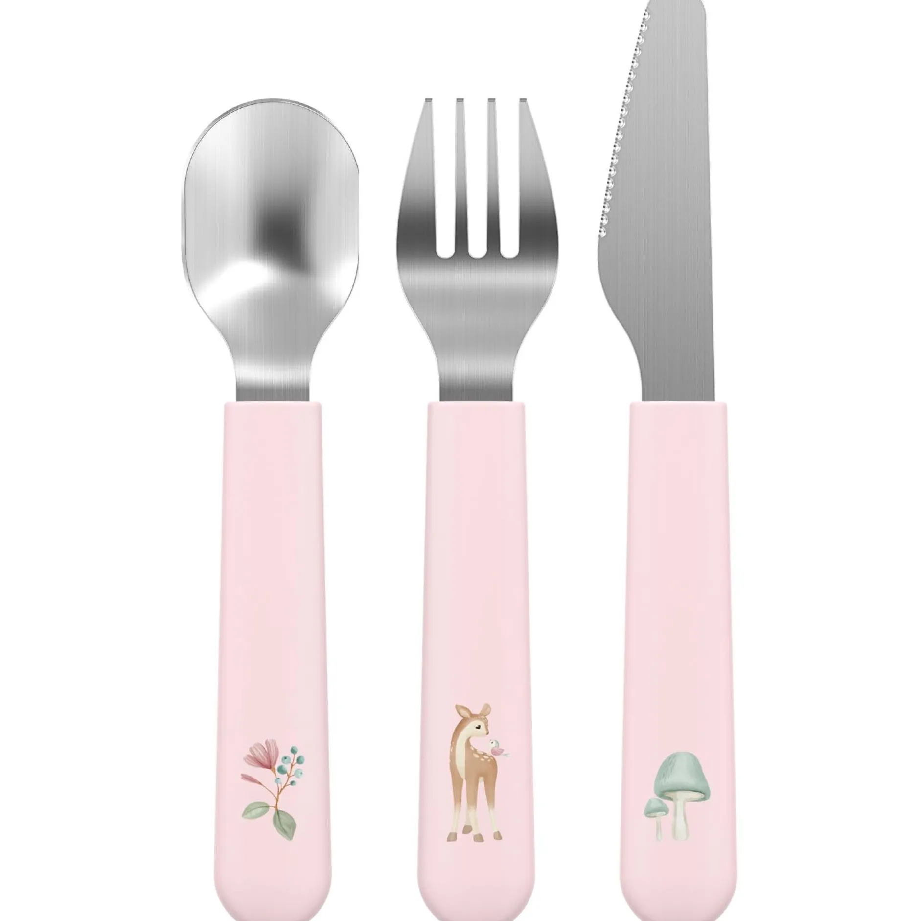 Kinderbestek*Mepal kinderbestekset 3 -delig Fairy Garden roze