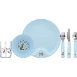 Serviesset*Mepal kinderservies 6-delig Forest Friends blauw