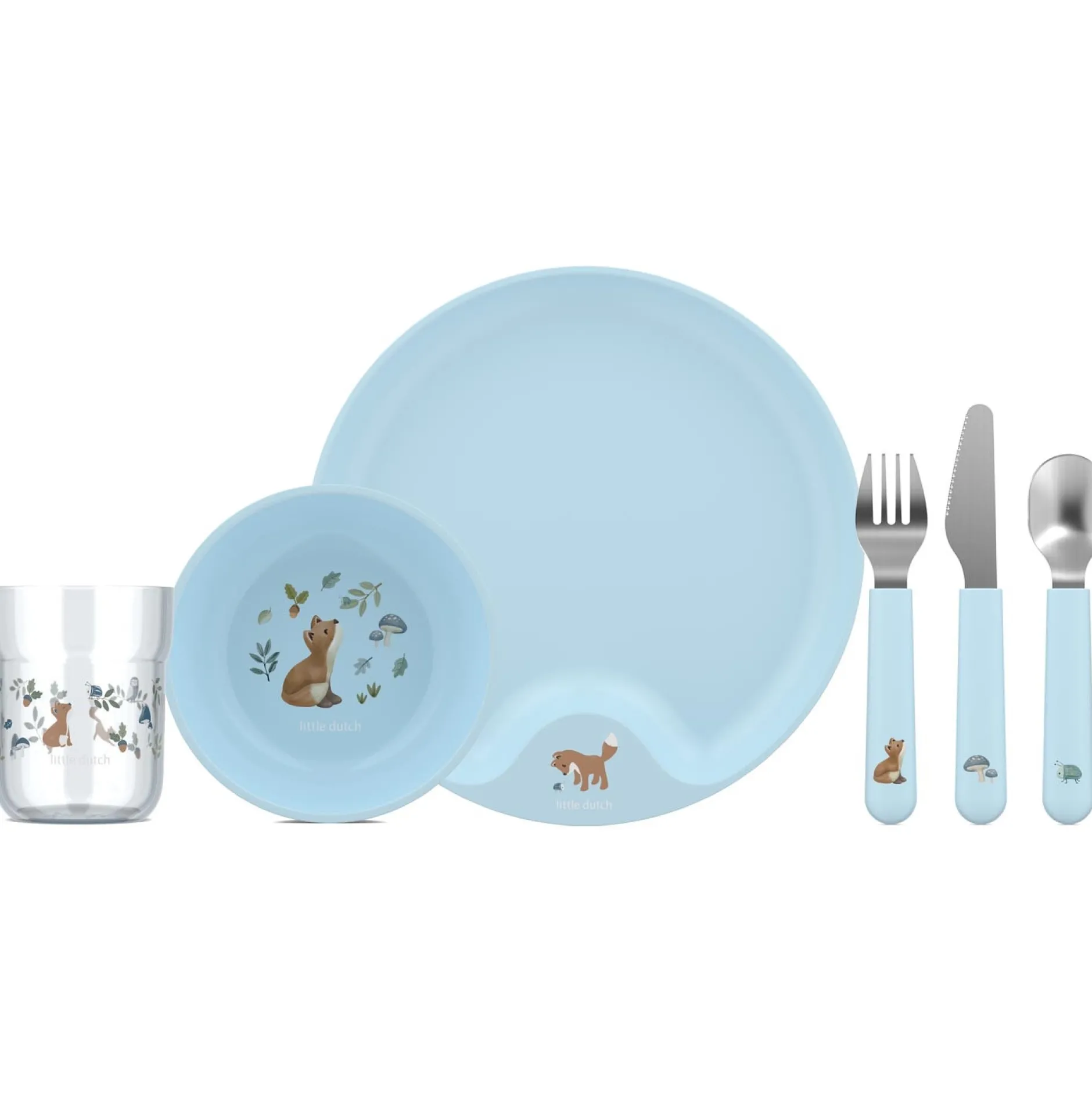 Serviesset*Mepal kinderservies 6-delig Forest Friends blauw