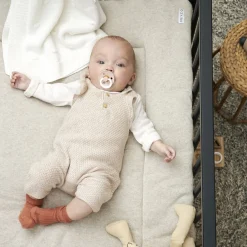 Boxkleden*Meyco boxkleed Knit basic met teddy Sandbrown