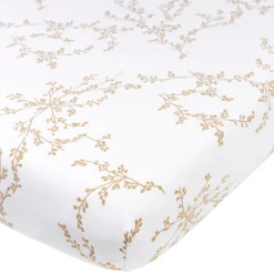 Hoeslakens*Meyco hoeslaken Branches co-sleeper beige
