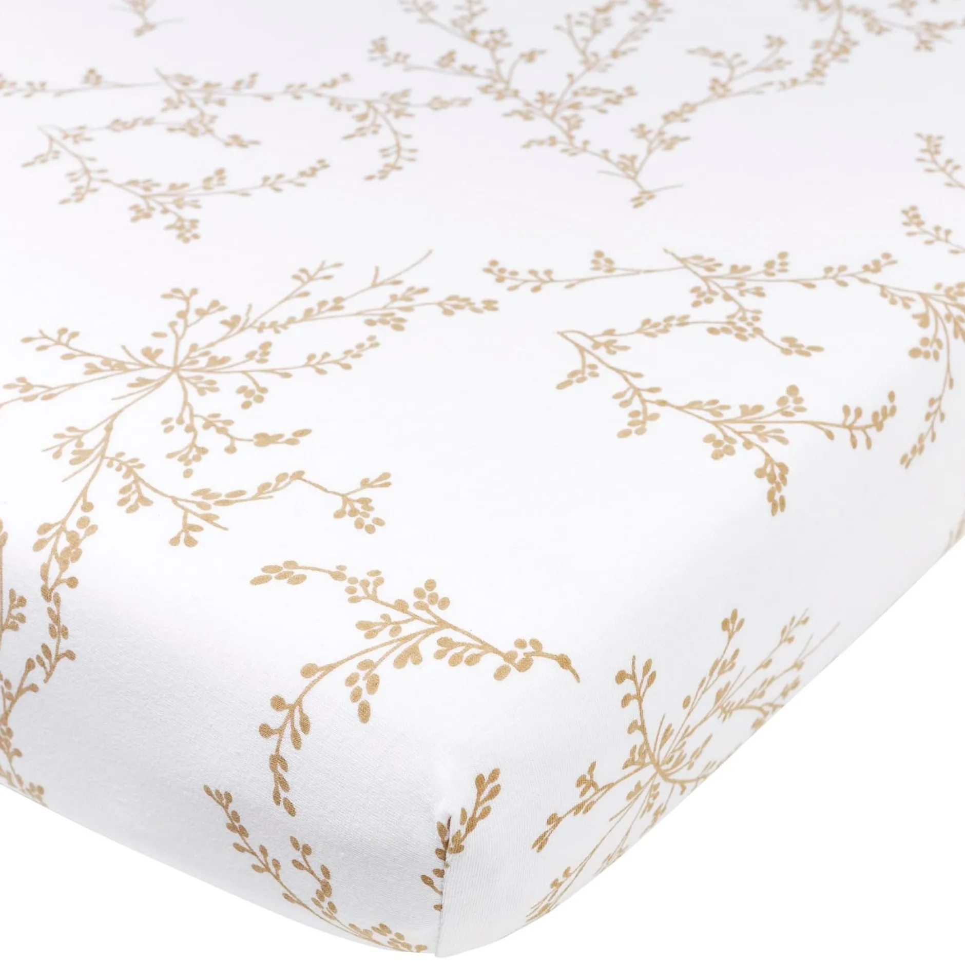 Hoeslakens*Meyco hoeslaken Branches co-sleeper beige