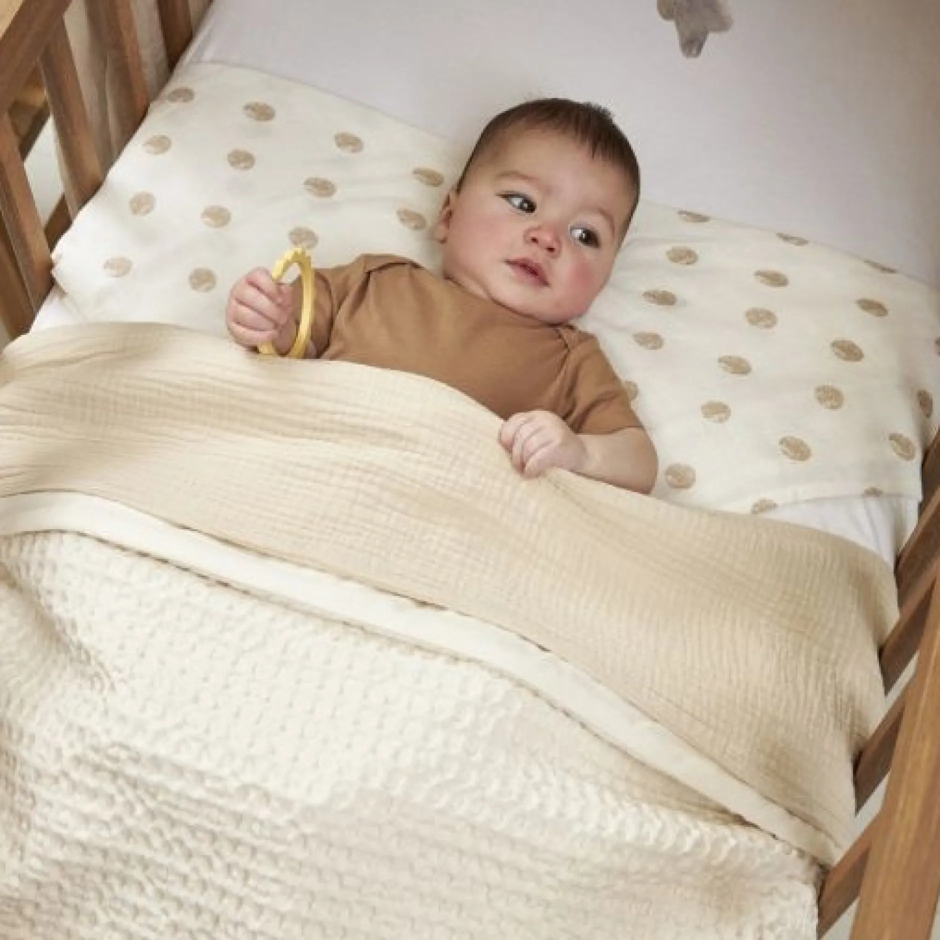Lakens*Meyco pre-washed hydrofiele wieglaken beige