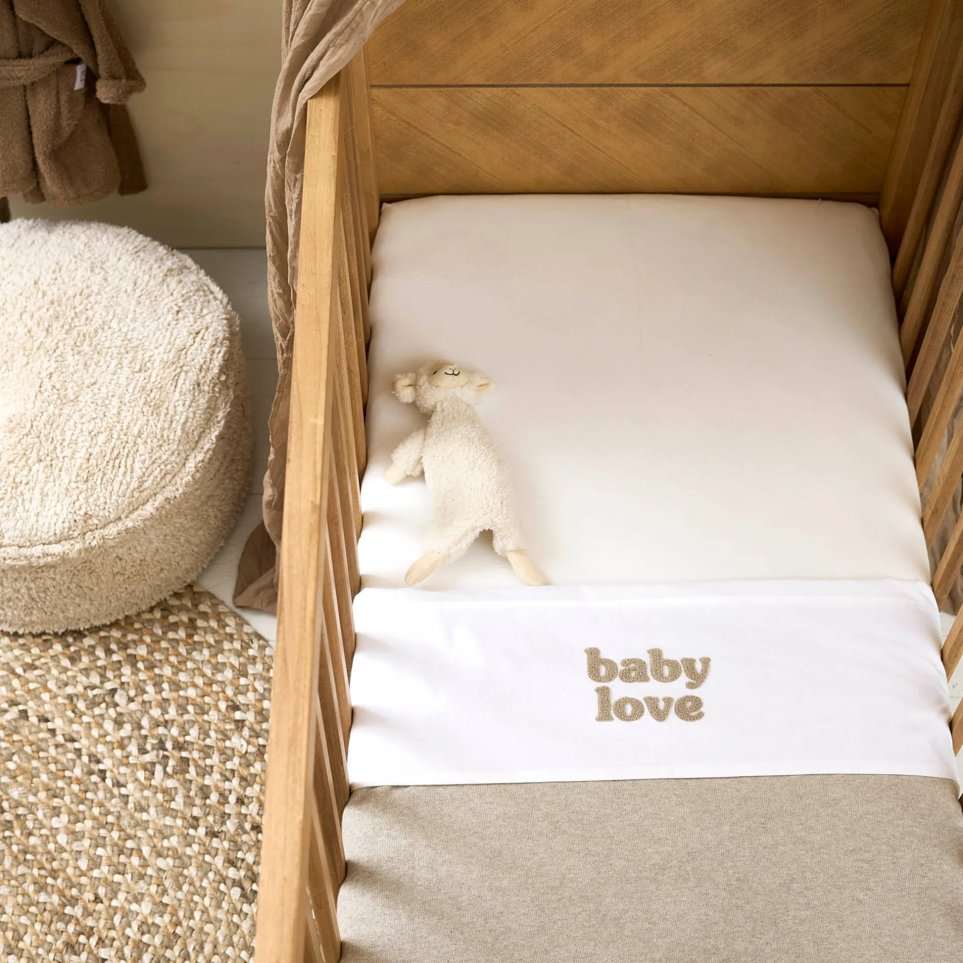 Lakens*Meyco wieg laken baby love wit