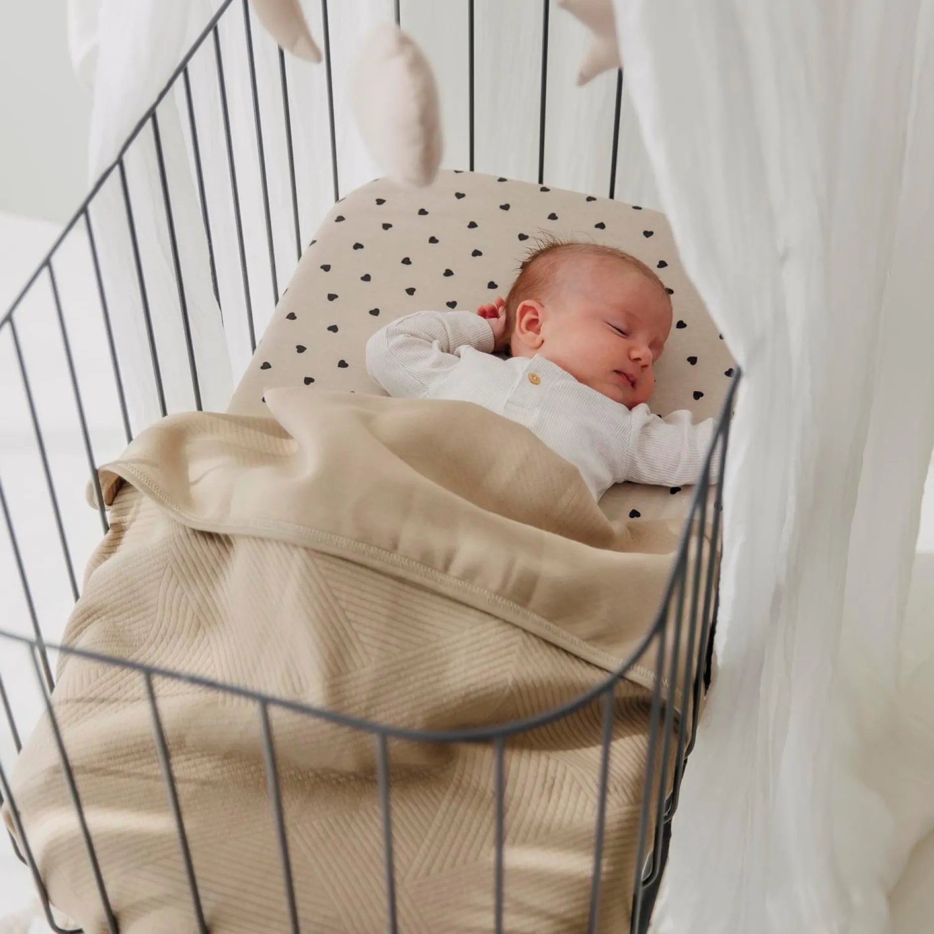 Dekens*Meyco wiegdeken pure taupe taupe