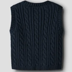 Truien & Vesten|Truien & Sweaters*Name It baby trui mouwloos effen blauw Dark Blue
