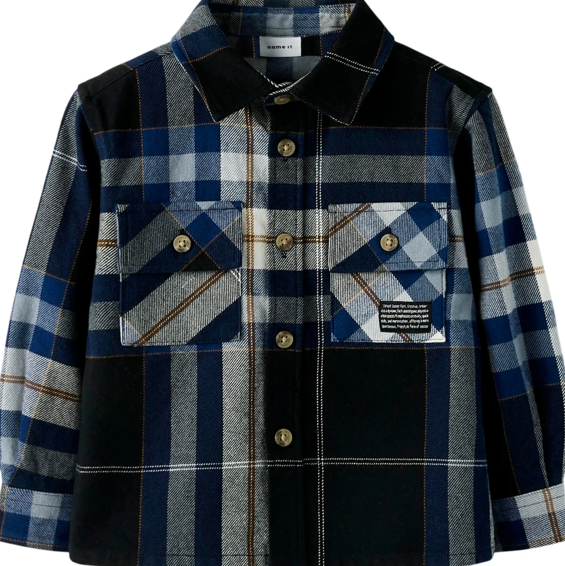 Shirts & Blouses|Shirts & Blouses*Name It peuter blouse lange mouwen ruit blauw Dark Kobalt