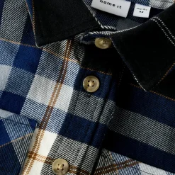 Shirts & Blouses|Shirts & Blouses*Name It peuter blouse lange mouwen ruit blauw Dark Kobalt