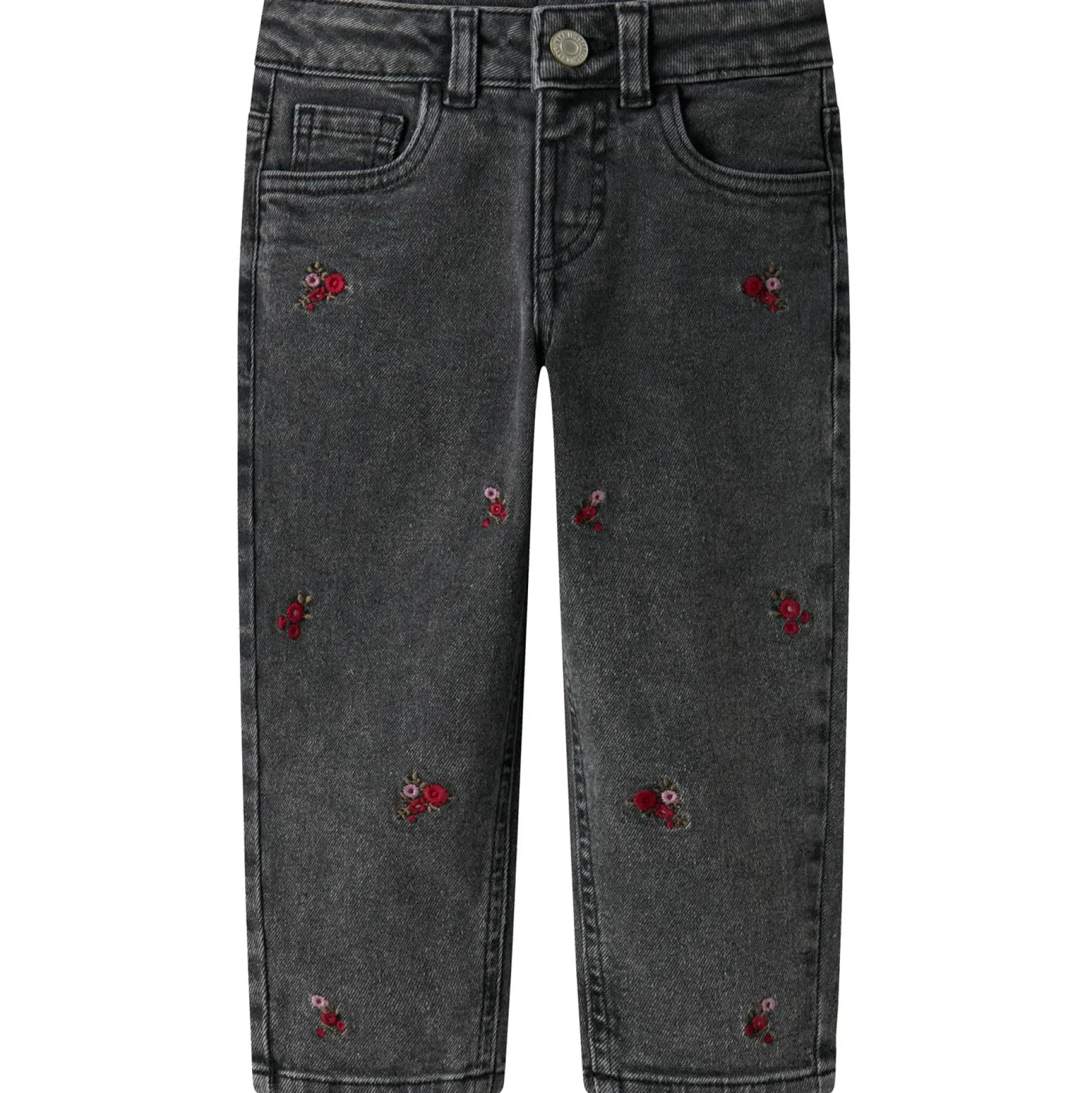 Jeans|Broeken & Leggings*Name It peuter broek bloemen grijs Mid Grey Denim
