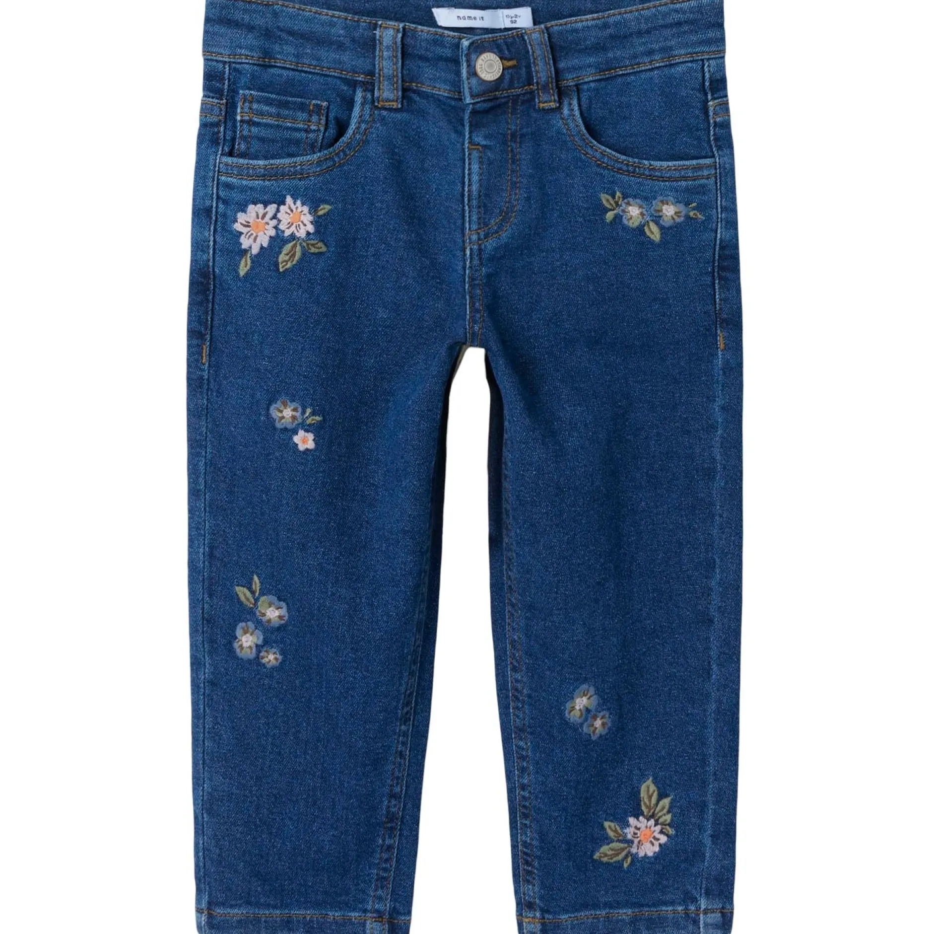 Broeken & Leggings|Jeans*Name It peuter broek bloemen denim Dark Blue Denim