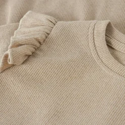 Jurken & Rokken|Jurken & Rokken*Name It peuter jurk lange mouwen effen goud Light Beige Brown