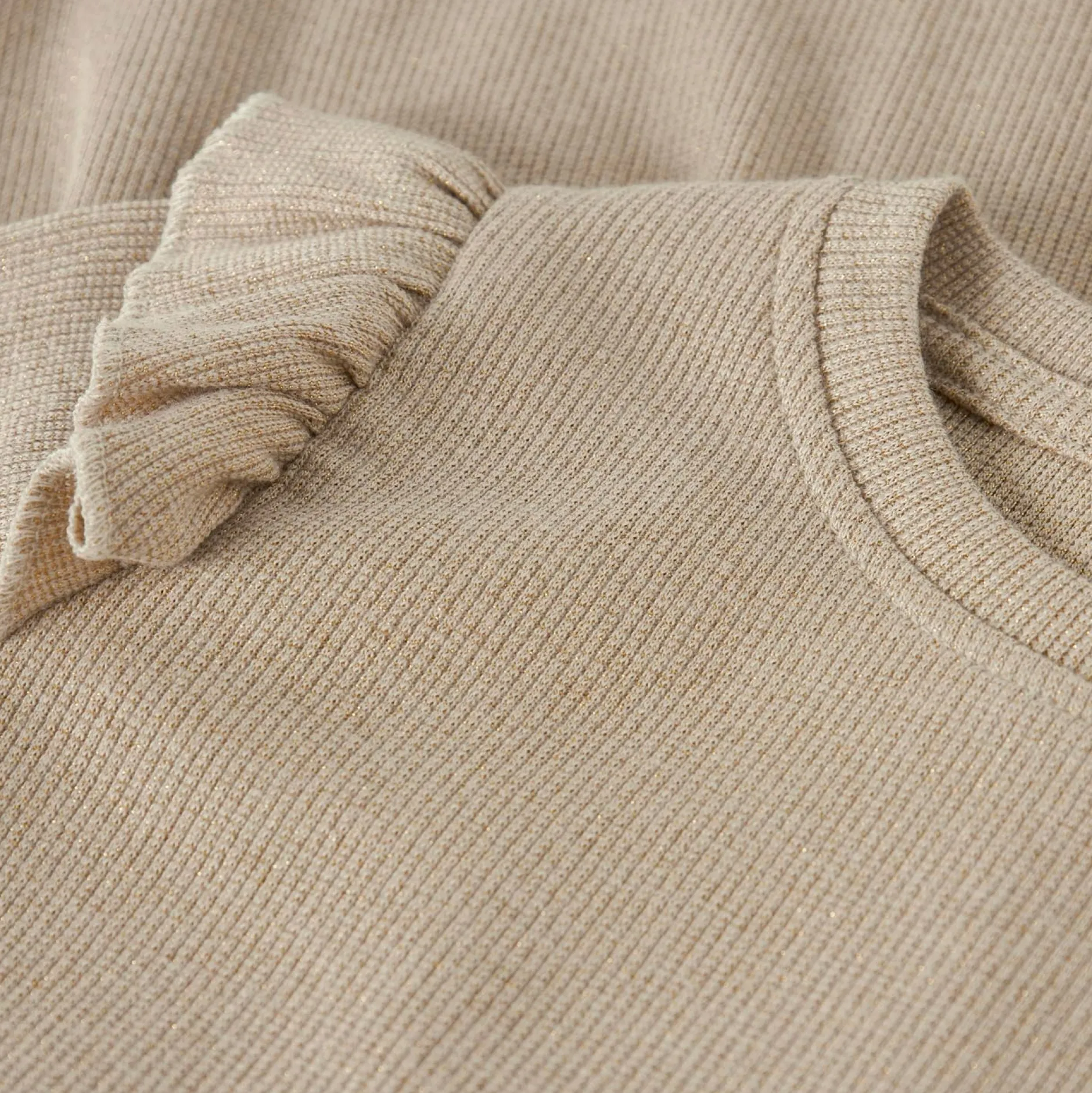Jurken & Rokken|Jurken & Rokken*Name It peuter jurk lange mouwen effen goud Light Beige Brown