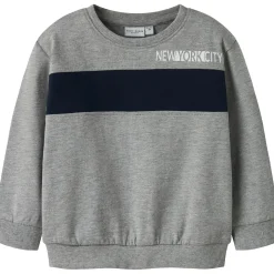 Truien & Vesten|Truien & Sweaters*Name It peuter sweater lange mouwen grijs Mid Grey Denim