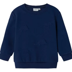 Truien & Vesten|Truien & Sweaters*Name It peuter sweater lange mouwen effen blauw Dark Kobalt