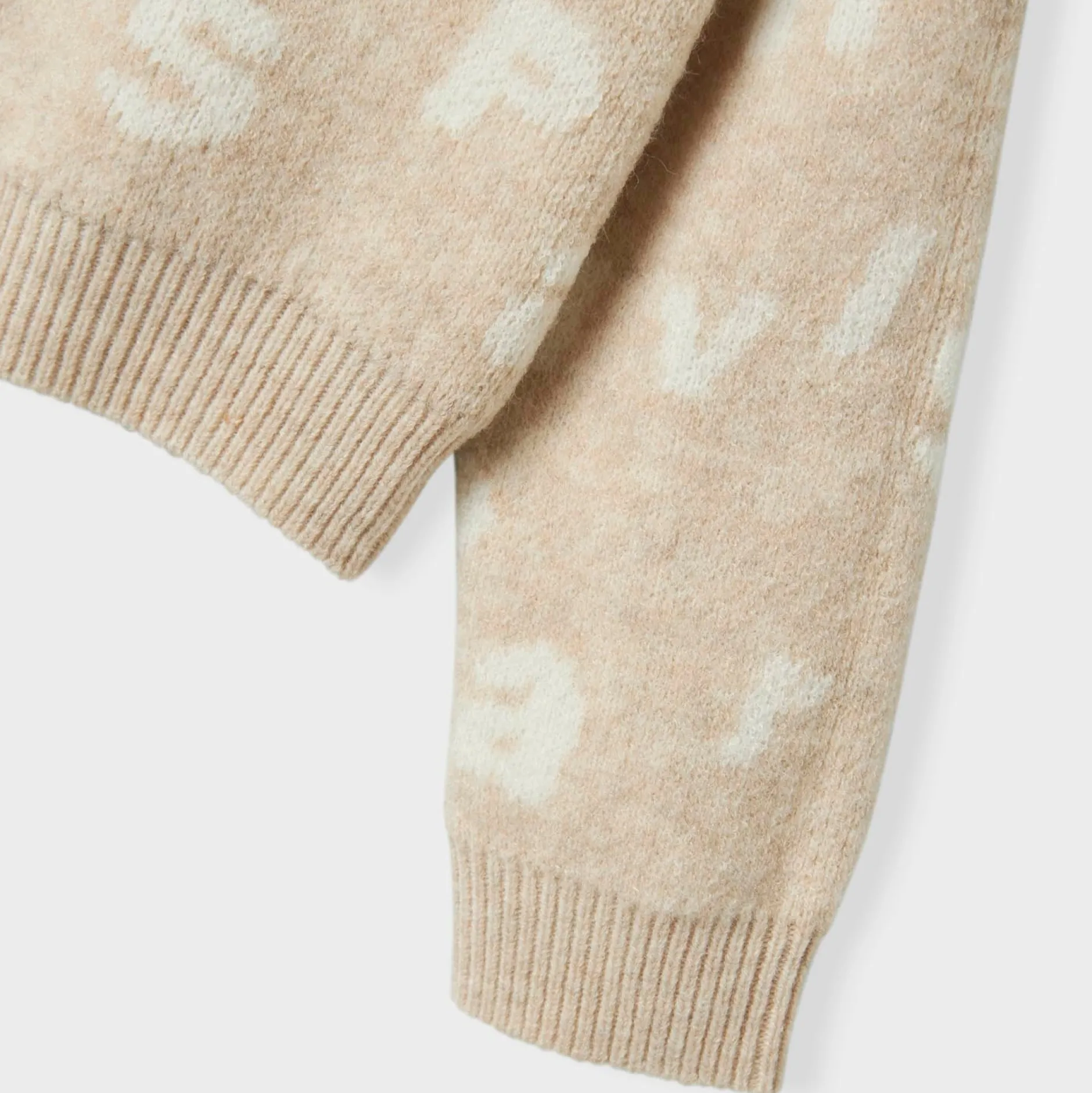 Truien & Vesten|Shirts & Blouses*Name It peuter trui lange mouwen all over print beige Beigebrown