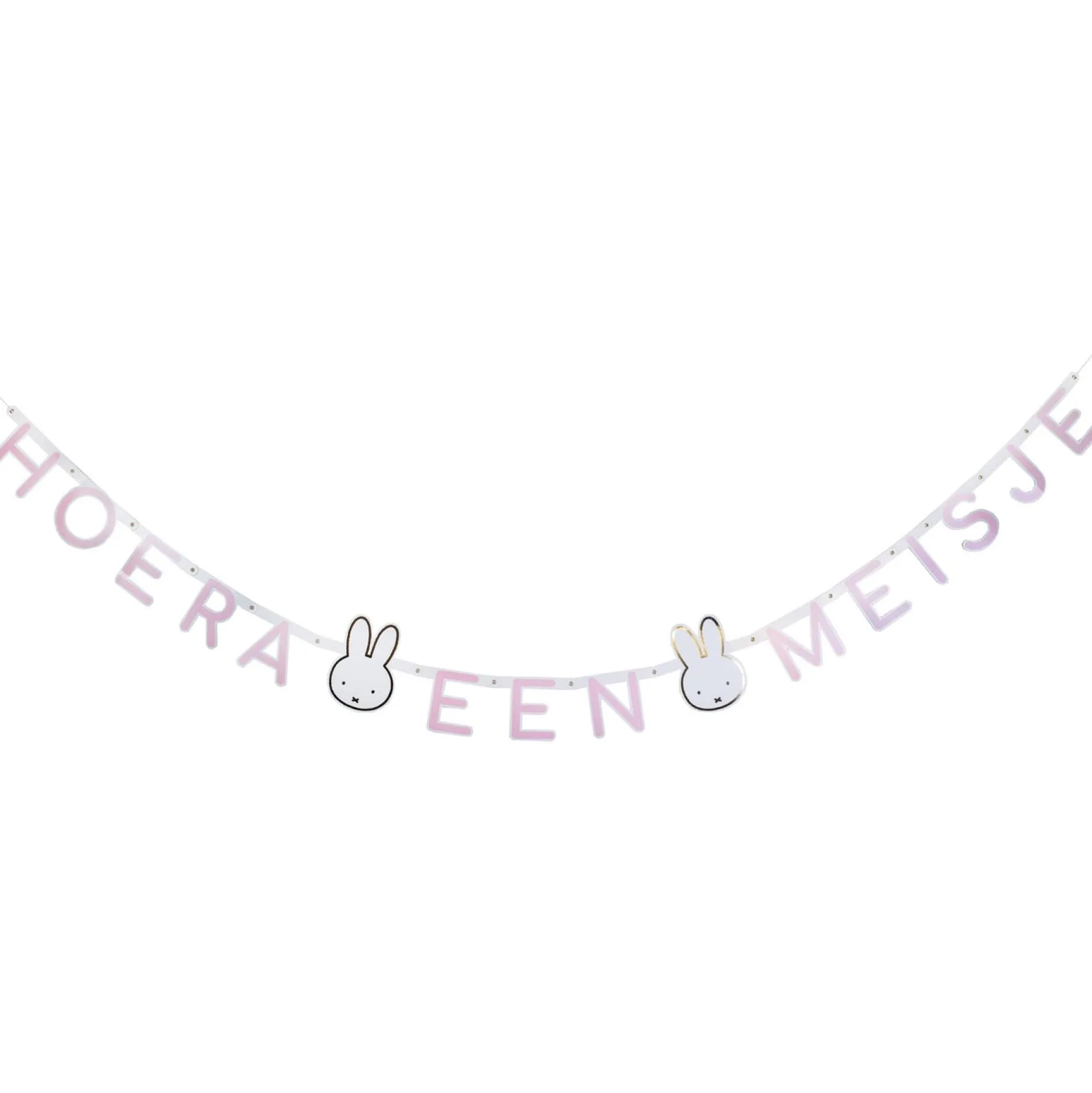 Feestartikelen*Haza original Nijntje hoera een meisje slinger Pink