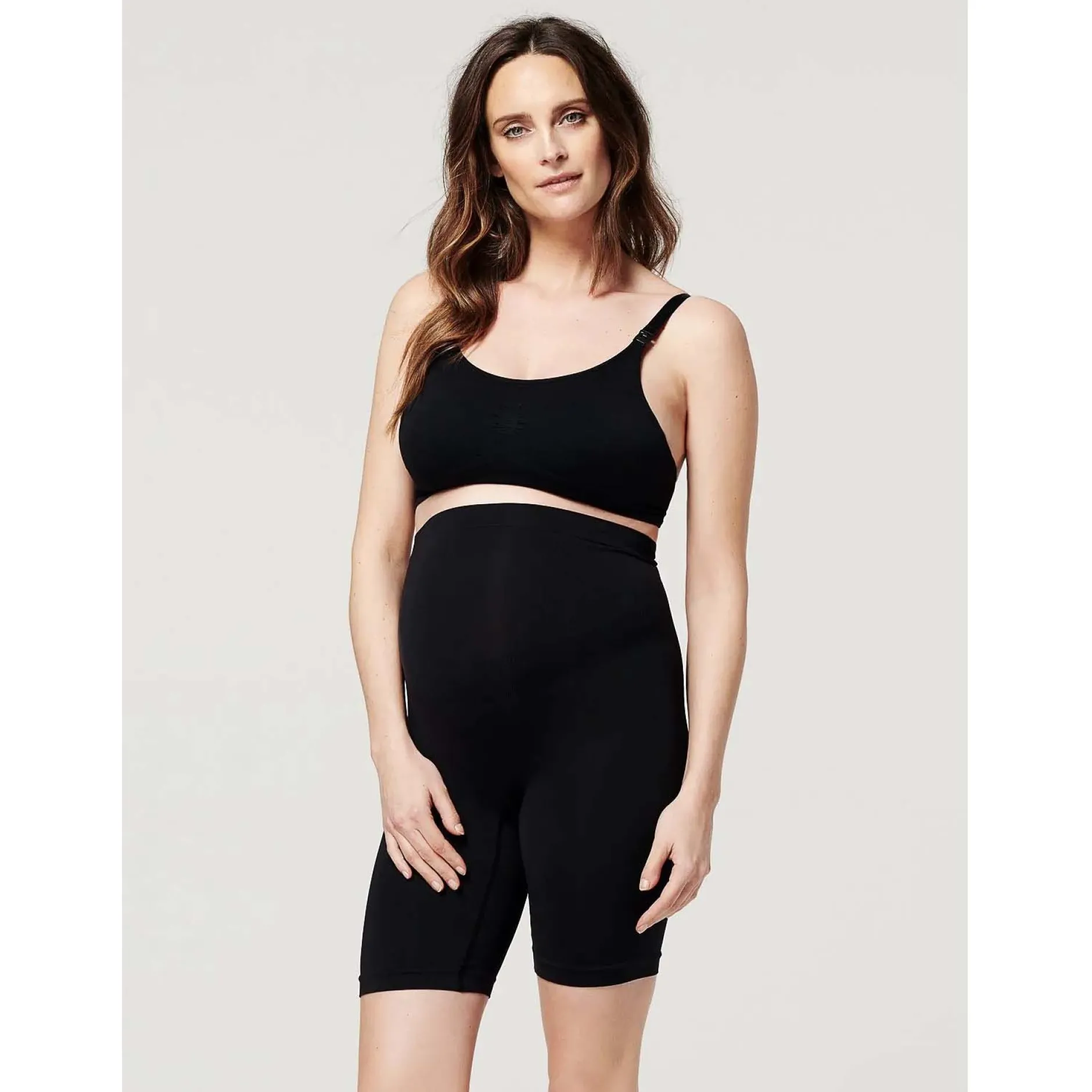 Slips*Noppies zwangerschapsshort seamless lang effen zwart Black