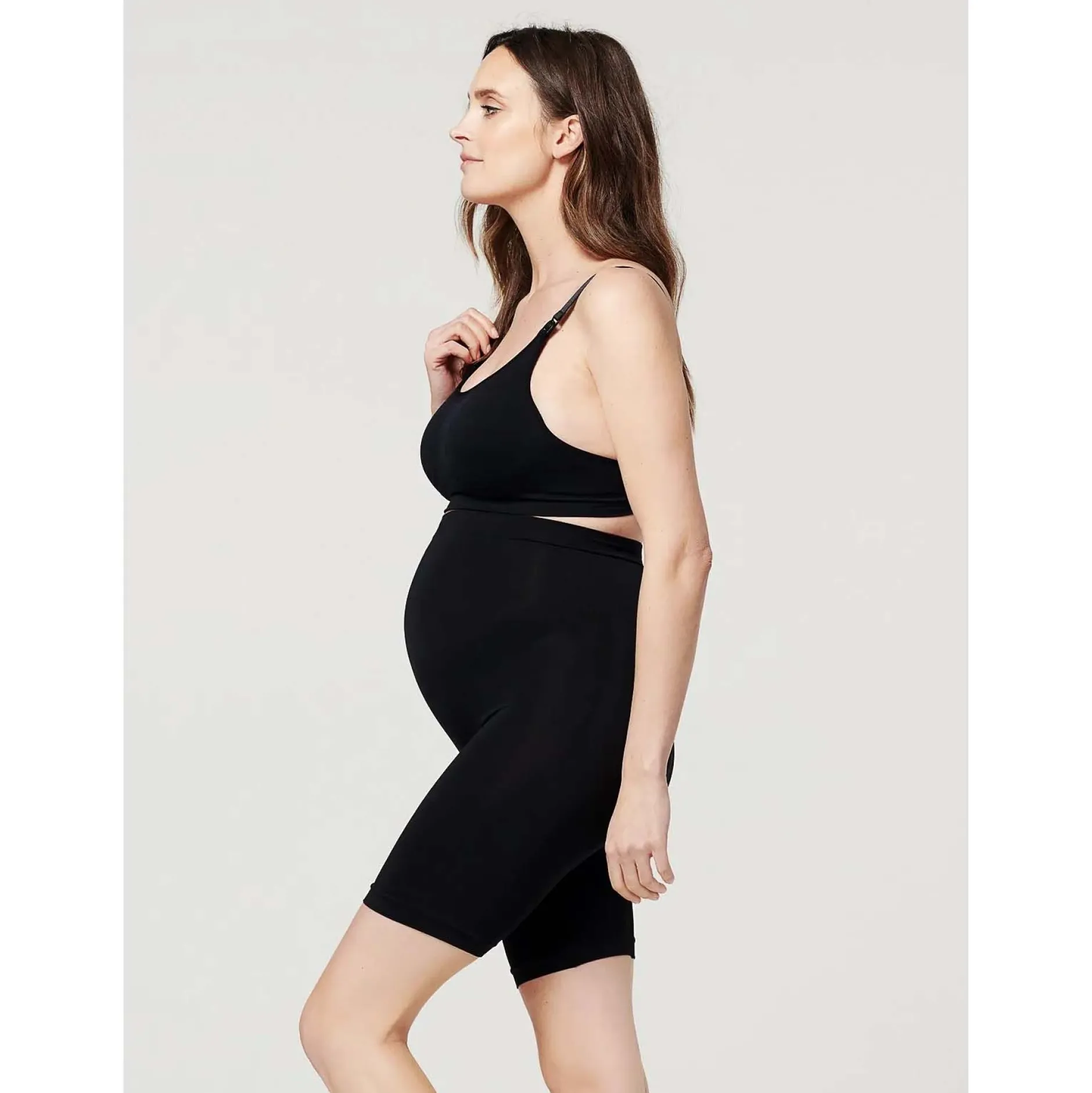 Slips*Noppies zwangerschapsshort seamless lang effen zwart Black