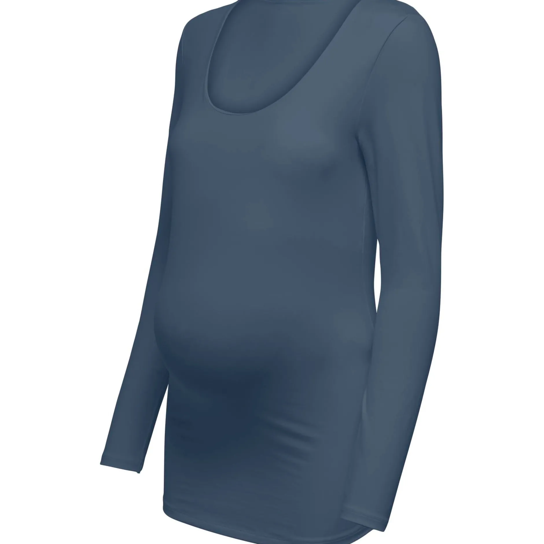 Shirts & Tops*Only Maternity ONLY zwangerschaps T-shirt lange mouwen effen blauw Indigo Blue
