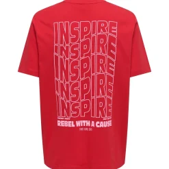 Shirts & Tops*Only Maternity ONLY zwangerschaps T-shirt korte mouwen tekst rood Red
