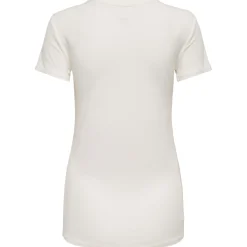 Shirts & Tops*Only Maternity ONLY zwangerschaps T-shirt korte mouwen effen wit Off-White