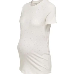 Shirts & Tops*Only Maternity ONLY zwangerschaps T-shirt korte mouwen effen wit Off-White