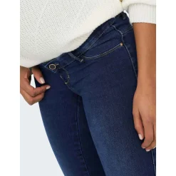 Basics|Jeans*Only Maternity ONLY zwangerschapsjeans lang effen blauw Mid Blue Denim