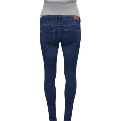 Basics|Jeans*Only Maternity ONLY zwangerschapsjeans lang effen blauw Mid Blue Denim