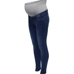 Basics|Jeans*Only Maternity ONLY zwangerschapsjeans lang effen blauw Mid Blue Denim