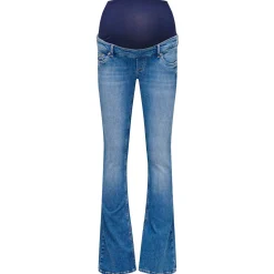 Basics|Jeans*Only Maternity ONLY zwangerschapsjeans lang effen blauw Mid Blue Denim