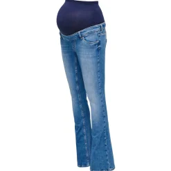 Basics|Jeans*Only Maternity ONLY zwangerschapsjeans lang effen blauw Mid Blue Denim