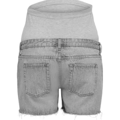 Broeken*Only Maternity ONLY zwangerschapsshort kort effen grijs Light Grey Denim