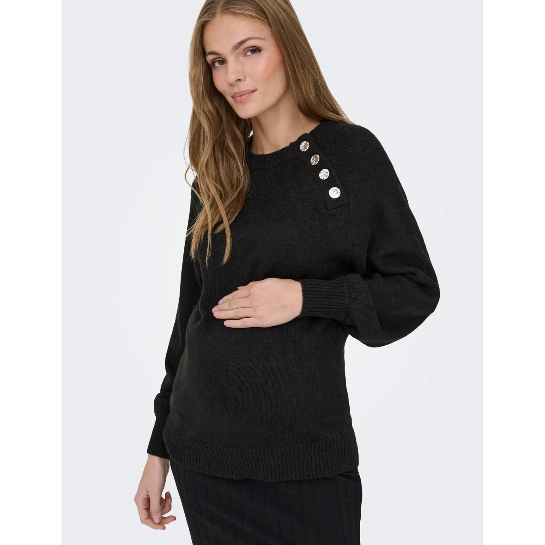 Truien & Vesten*Only Maternity ONLY zwangerschapstrui lange mouwen effen zwart Black
