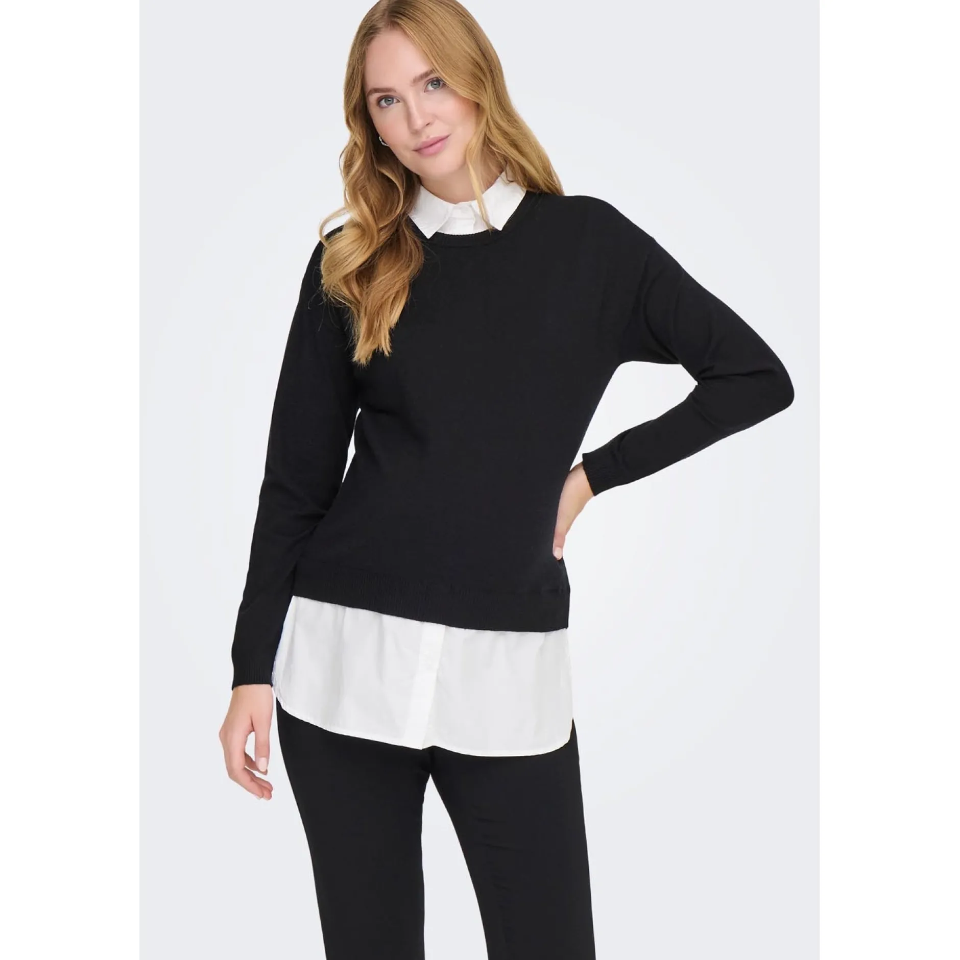 Truien & Vesten*Only Maternity ONLY zwangerschapstrui lange mouwen effen zwart Black