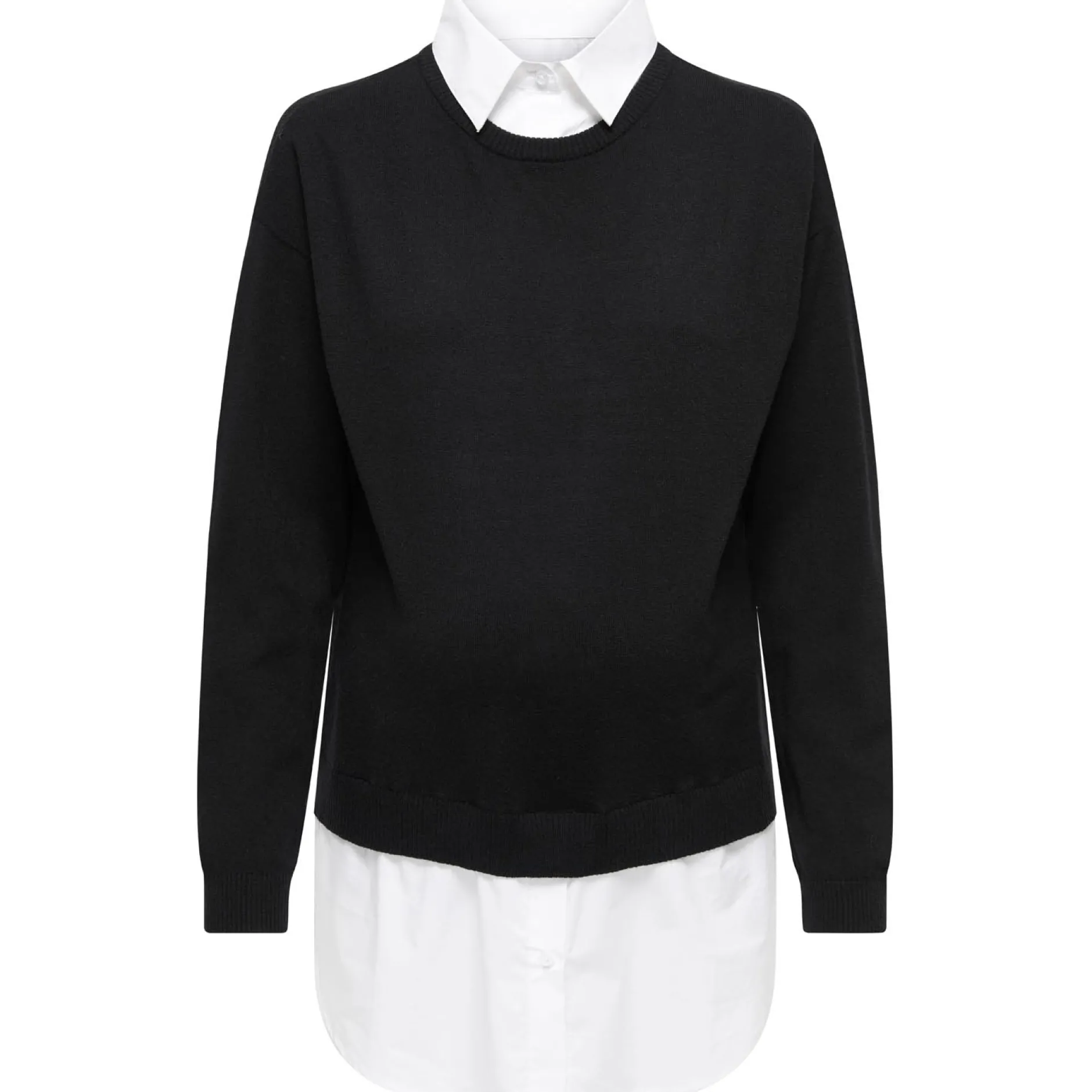 Truien & Vesten*Only Maternity ONLY zwangerschapstrui lange mouwen effen zwart Black