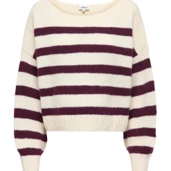 Truien & Vesten*Only Maternity ONLY zwangerschapstrui lange mouwen strepen paars Dark Mauve Pink