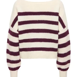 Truien & Vesten*Only Maternity ONLY zwangerschapstrui lange mouwen strepen paars Dark Mauve Pink