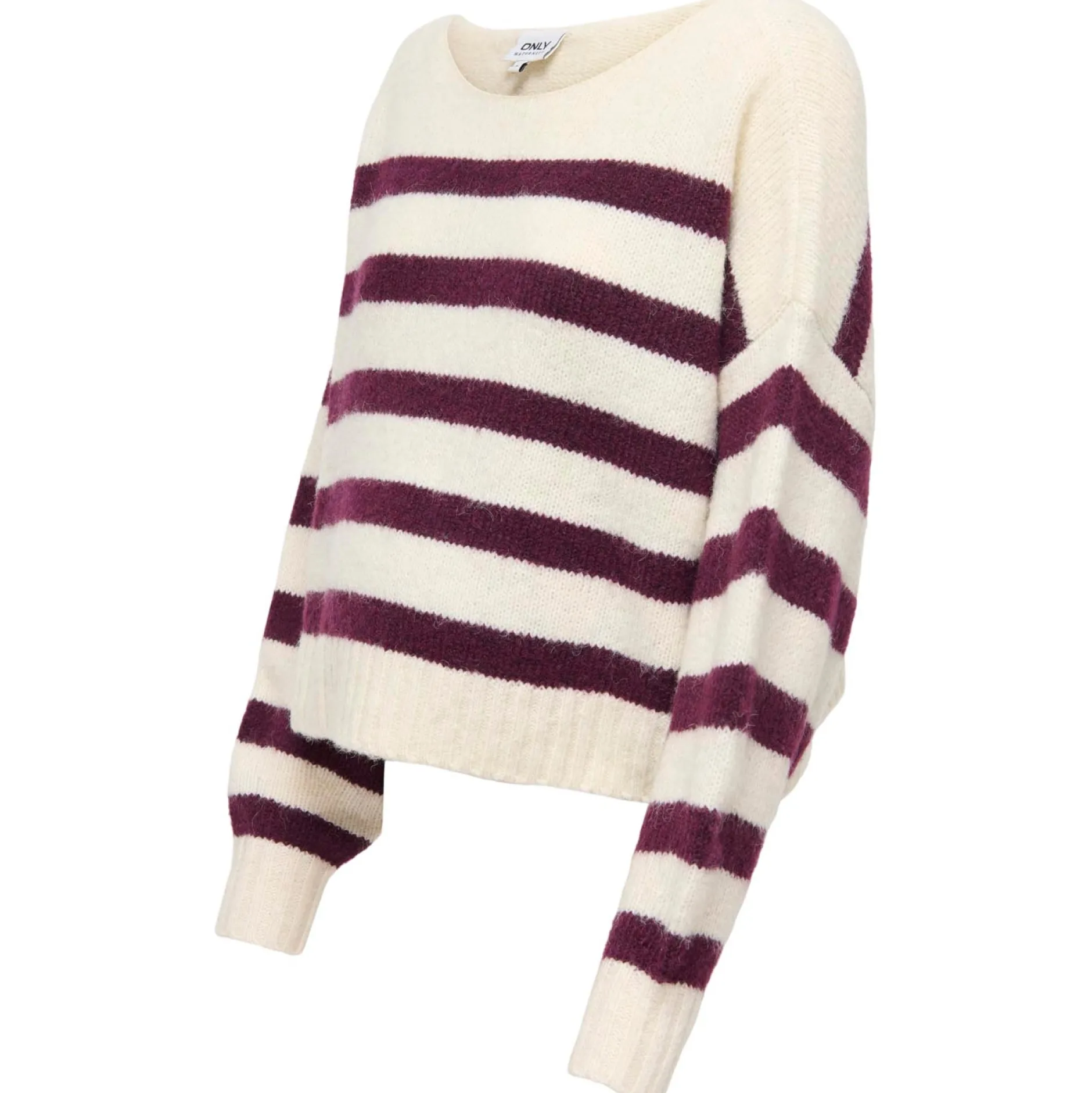 Truien & Vesten*Only Maternity ONLY zwangerschapstrui lange mouwen strepen paars Dark Mauve Pink