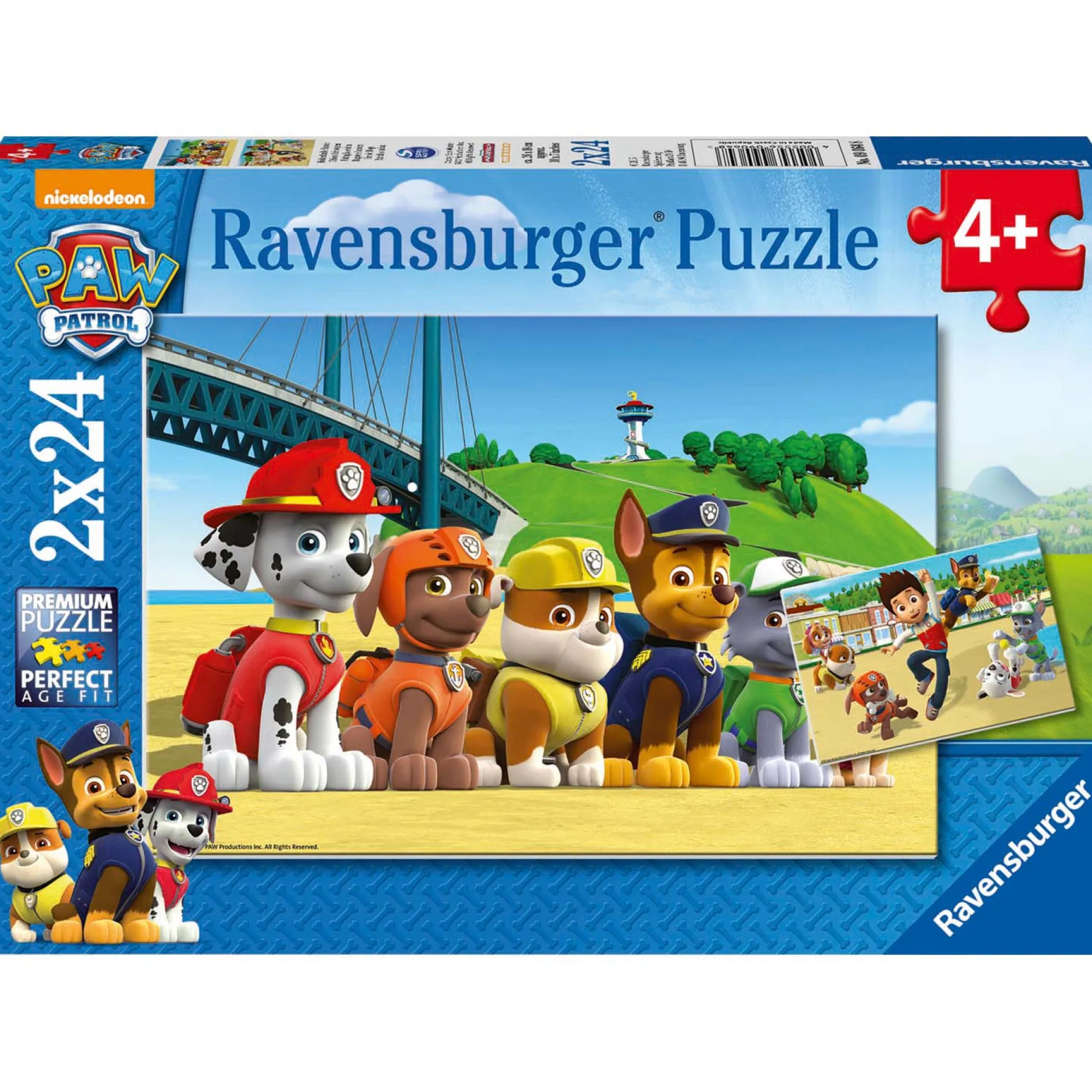 Puzzels & Spellen|Puzzels*Paw Patrol dappere honden puzzel 2x24st Multi