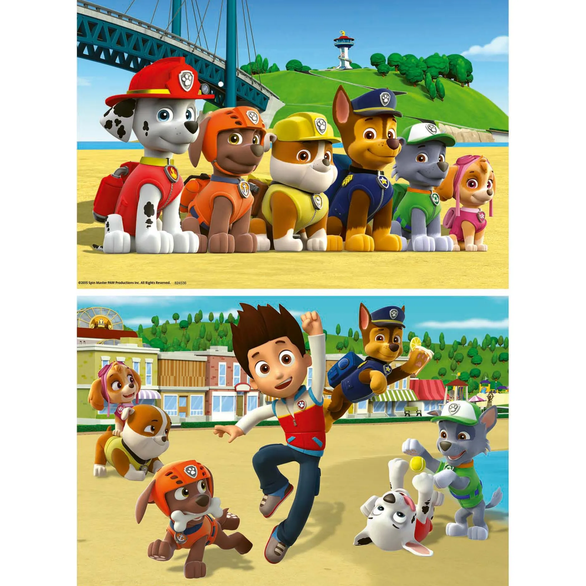 Puzzels & Spellen|Puzzels*Paw Patrol dappere honden puzzel 2x24st Multi