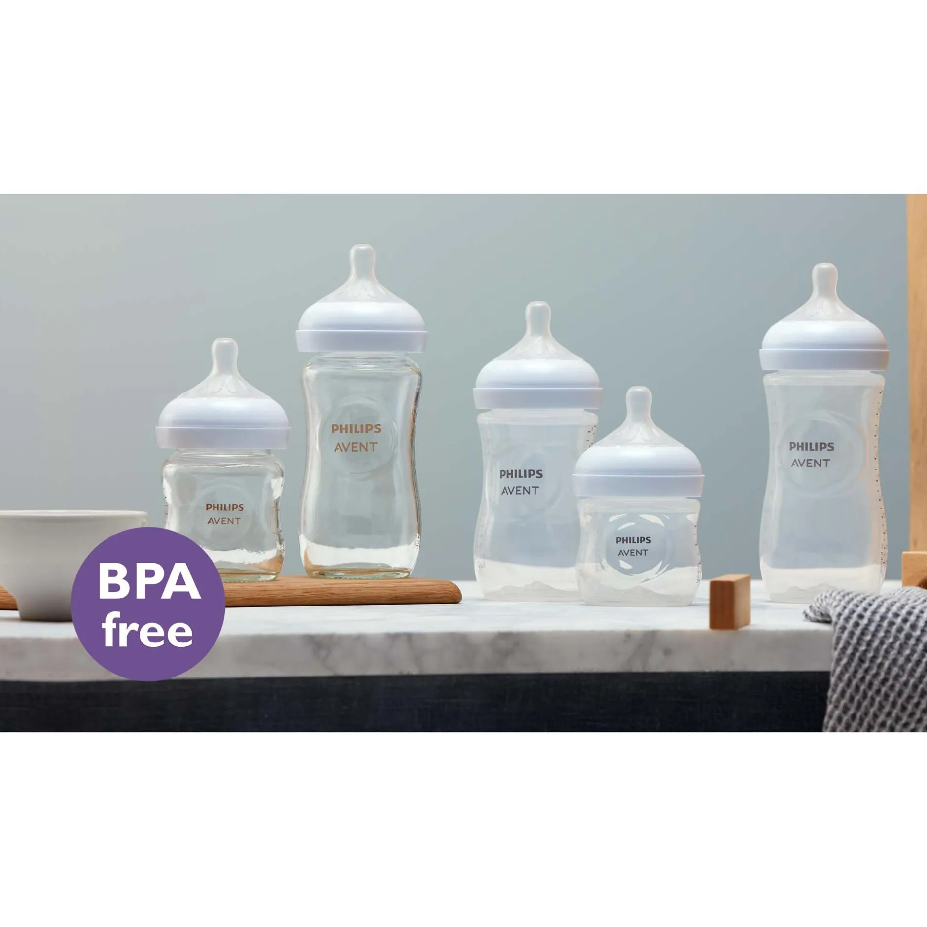 Flesjes*Philips Avent Natural fles 260ML blauw