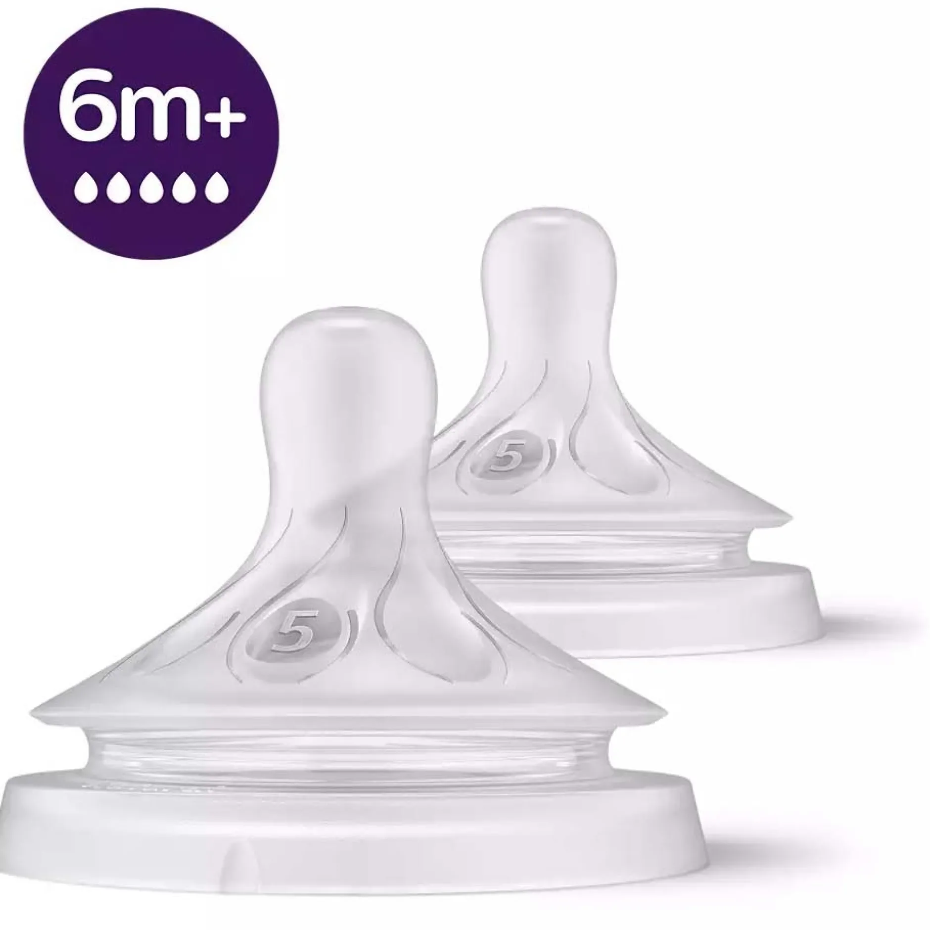 Flesspenen*Philips Avent Natural Flesspeen 6M+ transparant