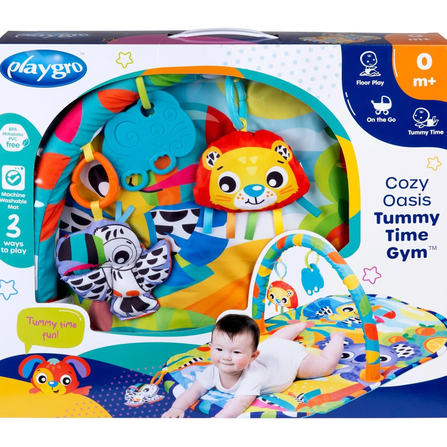 Interactief Speelgoed*Playgro Cozy Oasis Tummy Time gym speelkleed Multi