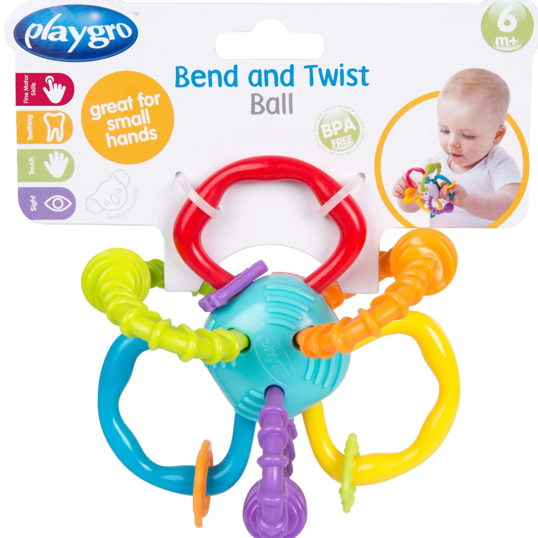 Rammelaars*Playgro rammelaar Bend & Twist ball Multi