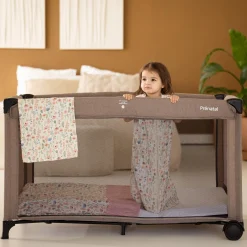 Campingbedden|Bundels En Combideals*Prénatal Prenatal campingbed Sinne taupe met matras & matrashoes